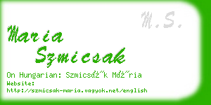 maria szmicsak business card